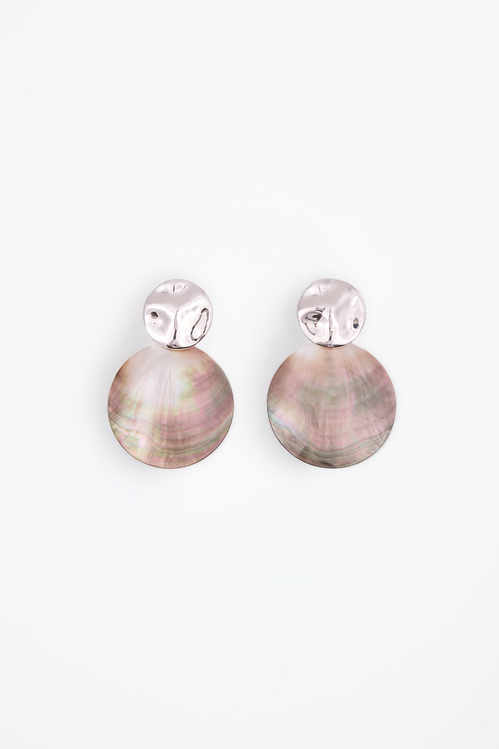 Shell Disc Earring (Silver/Shell)