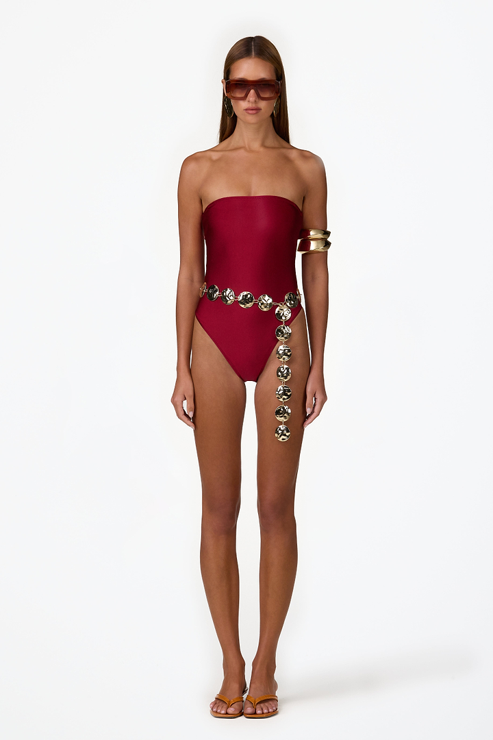 Strapless One Piece (Oxblood)