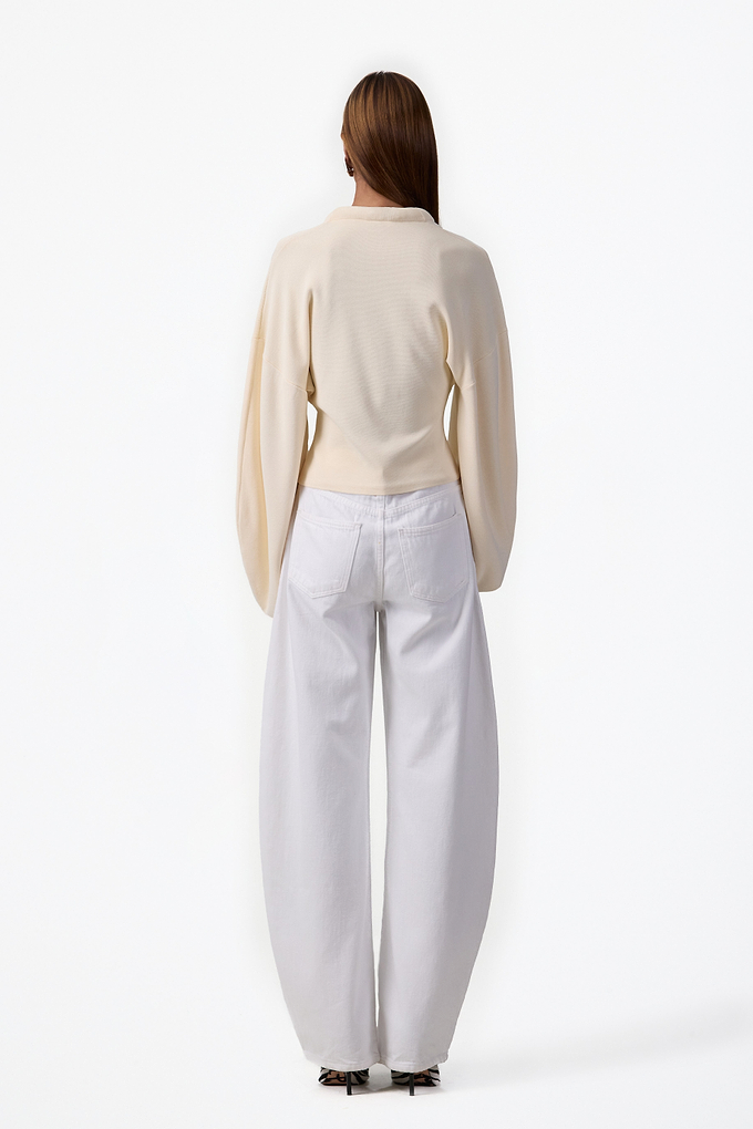 Knit Barrel Sweater (Cream)