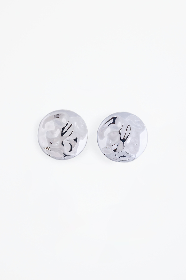 Hammered Disc Earring (Silver)