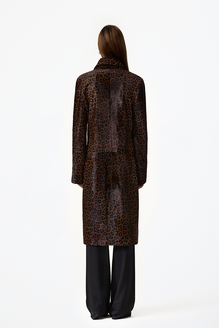 Pony Hair Trench Coat (Leopard)