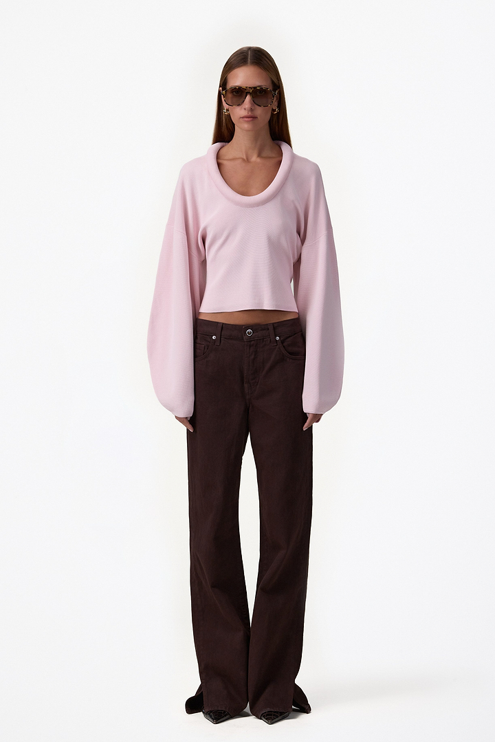 Knit Barrel Sweater (Dusty Pink)