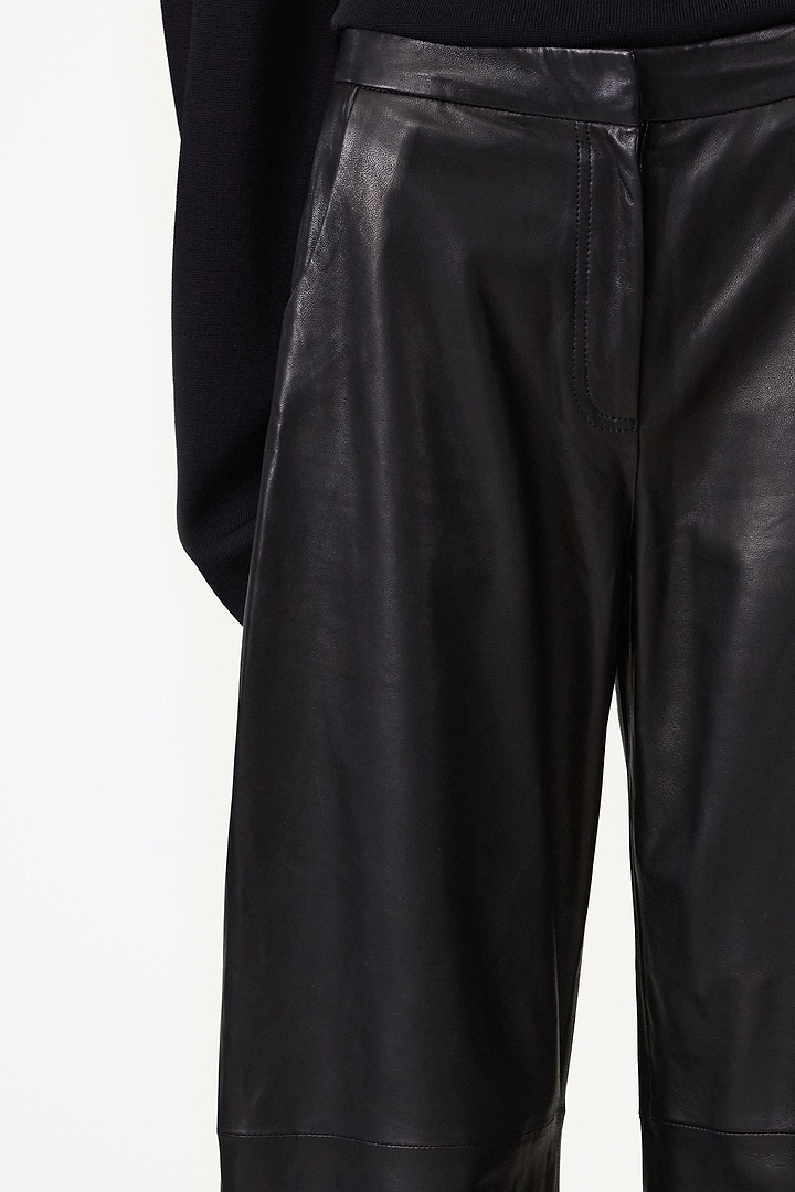 Leather Barrel Pant (Black)