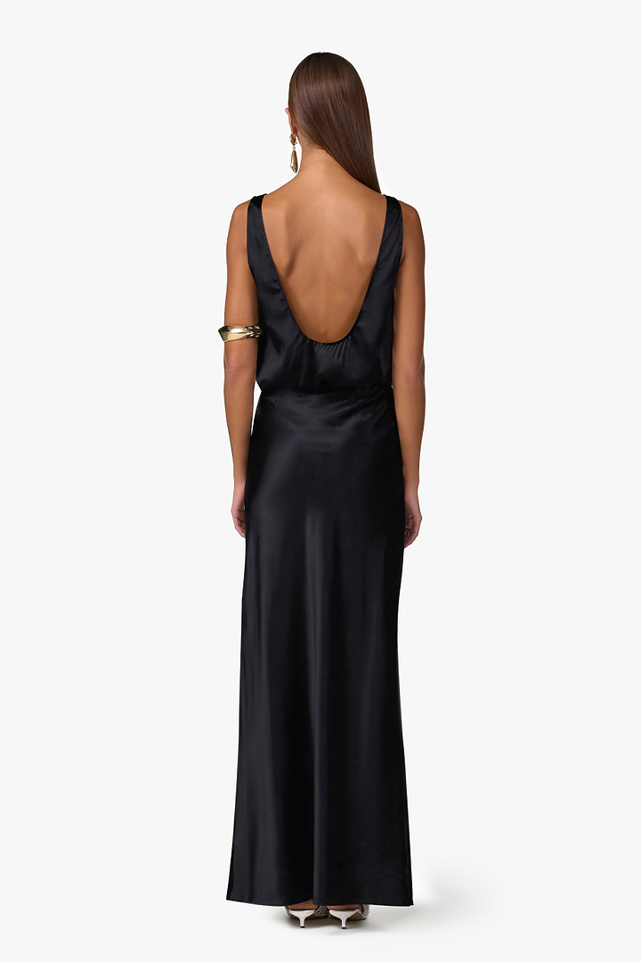 Silk Maxi Skirt (Black)