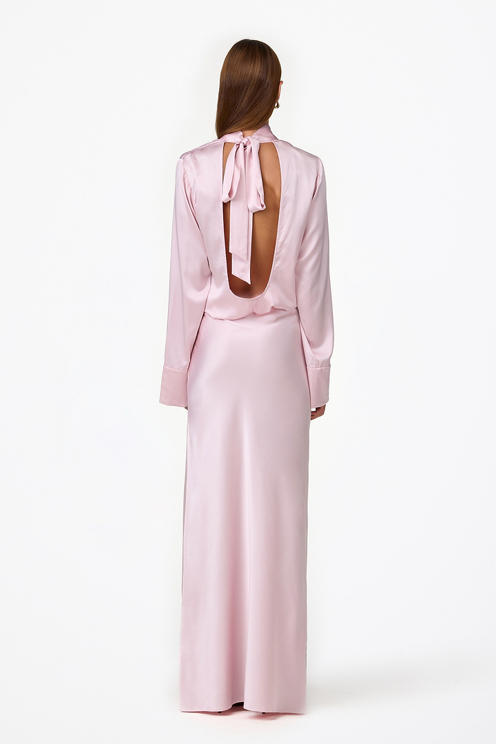 Silk Maxi Skirt (Dusty Pink)