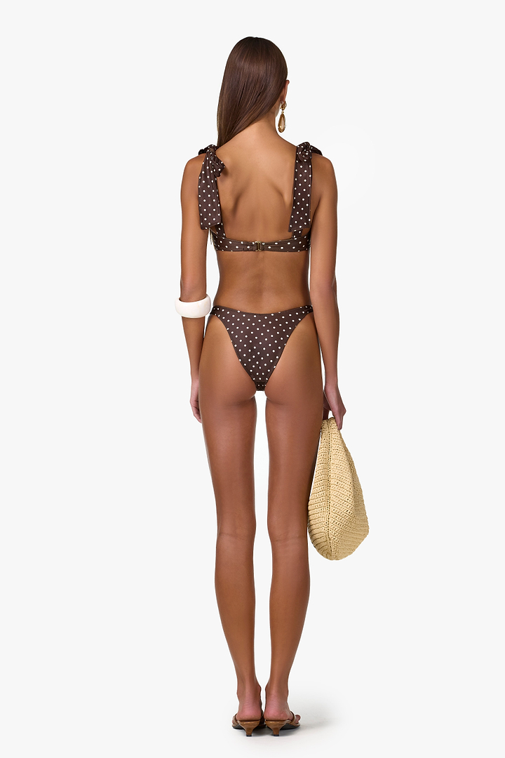 90s Bottom (Brown Cream Polka Dot)
