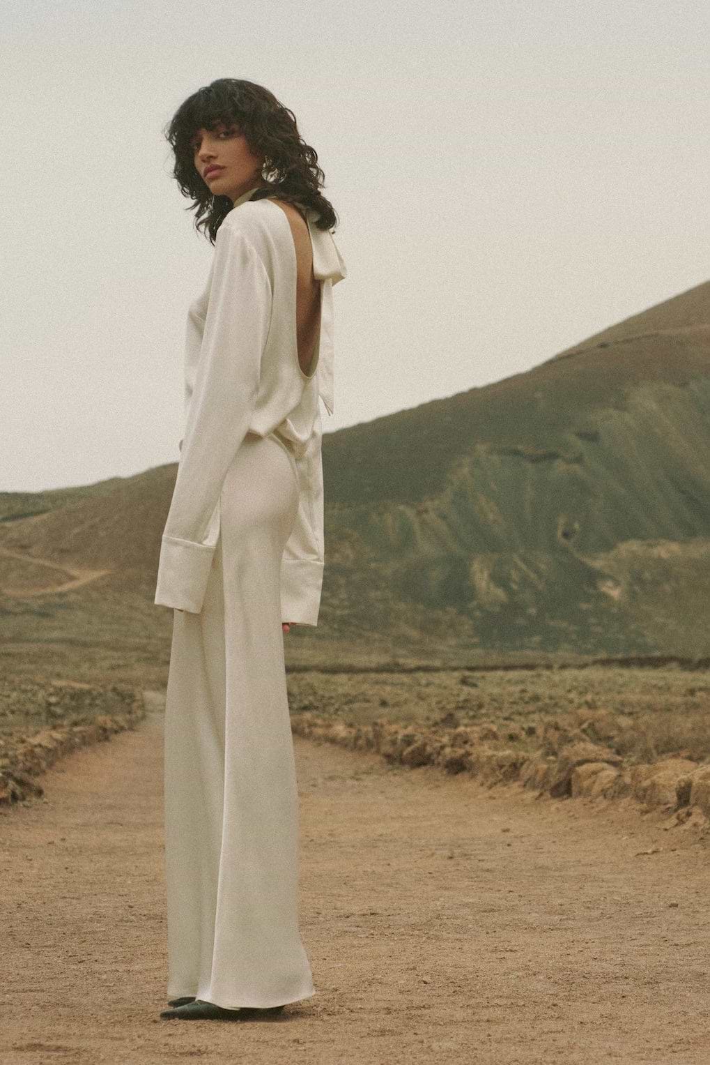 Satin Maxi Skirt (Cream)