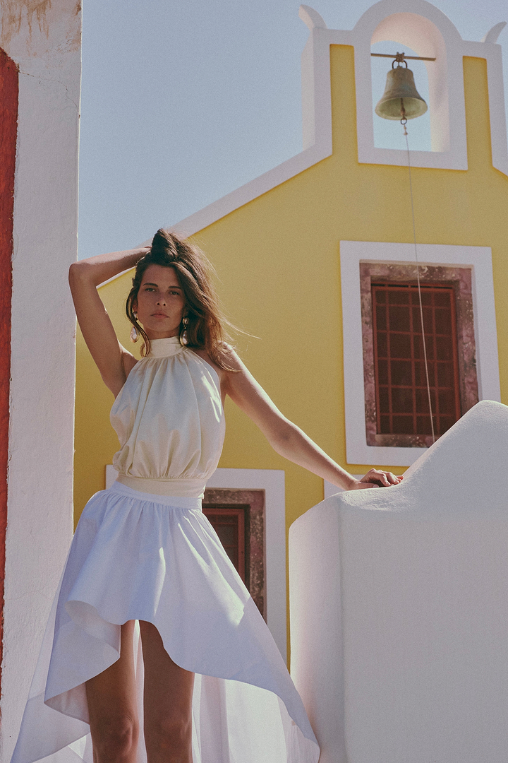 Silk Halter Top (Cream)