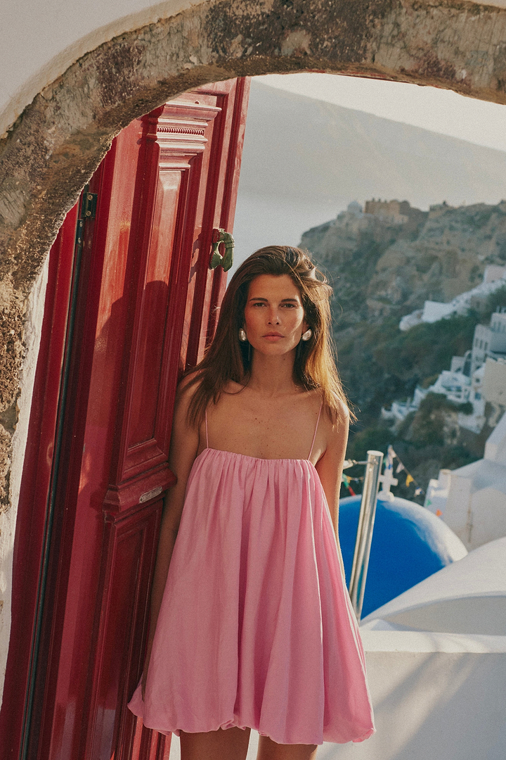 Bubble Mini Dress (Lilac Pink)