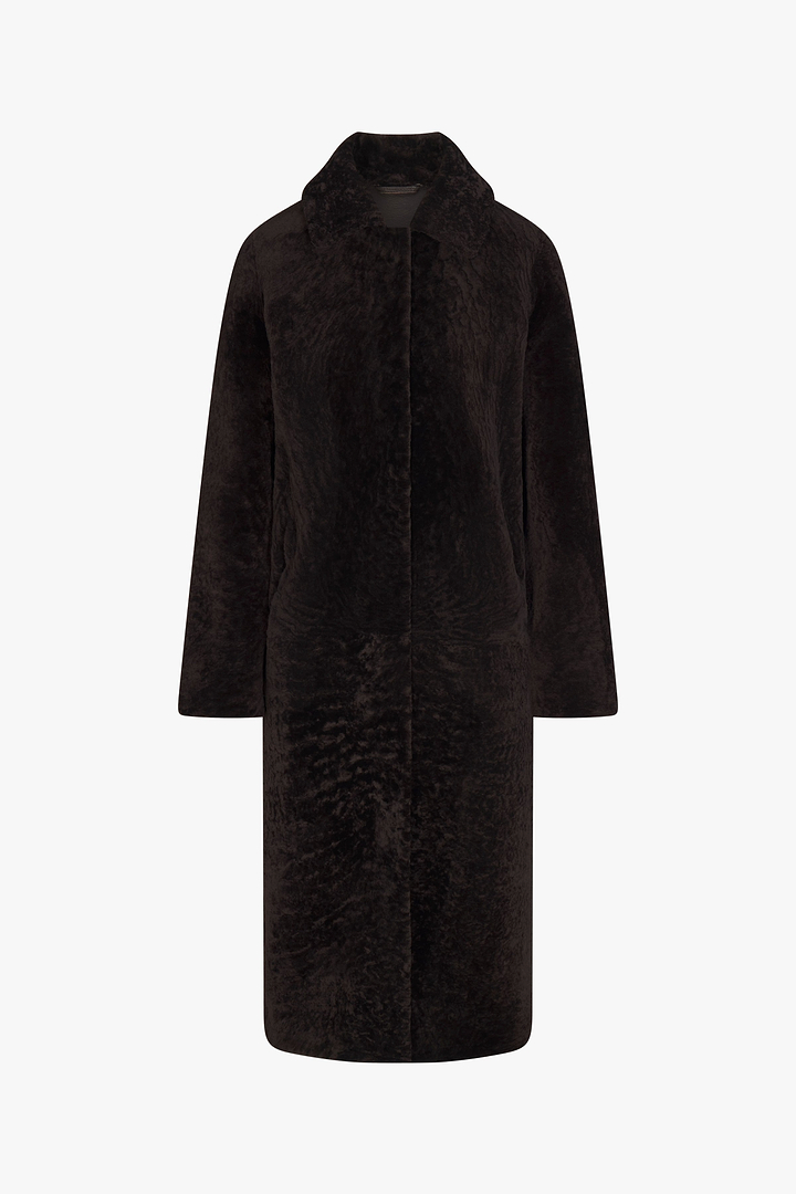 Shearling Long Coat (Espresso)