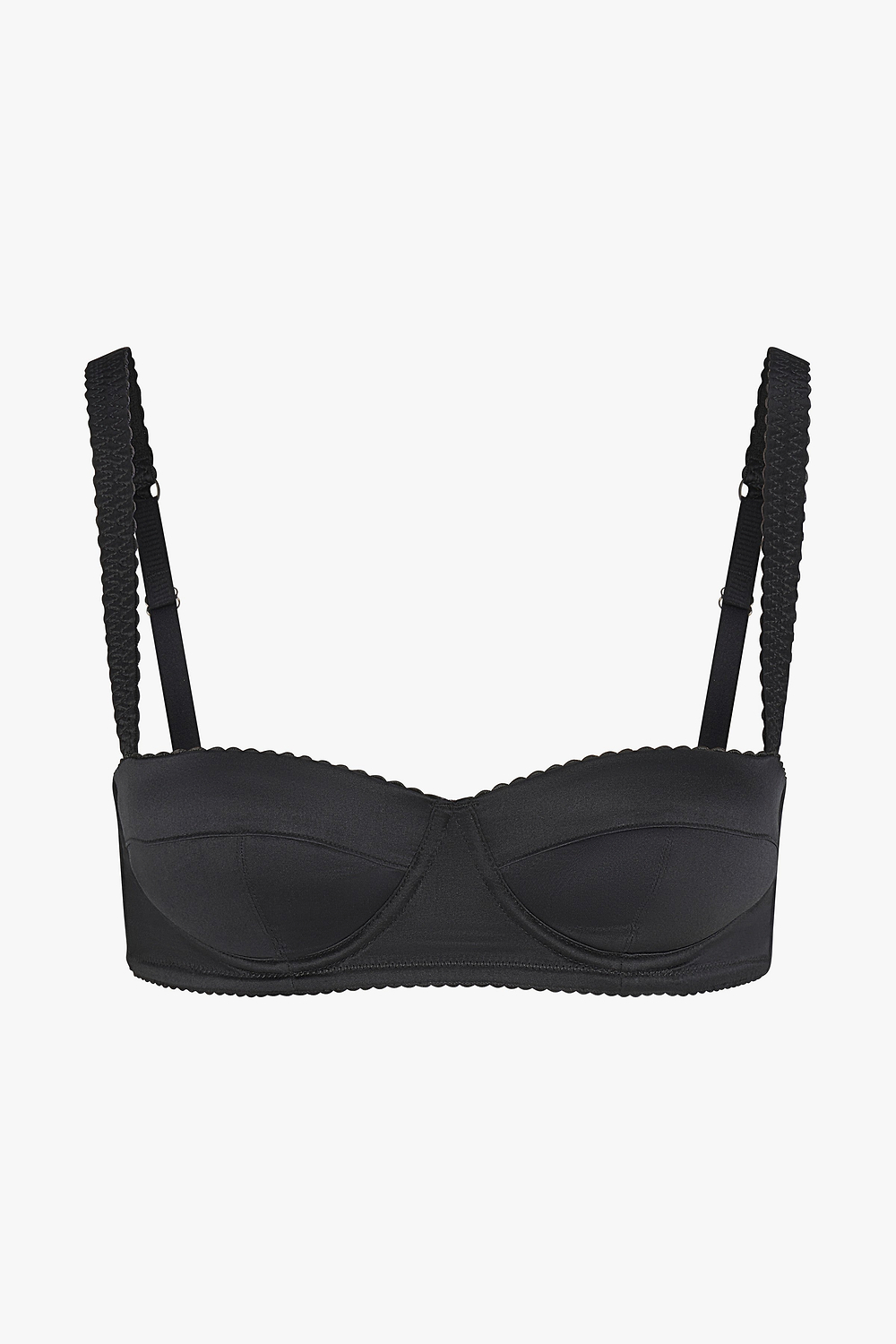 Silk Balconette Bra Top (Black)