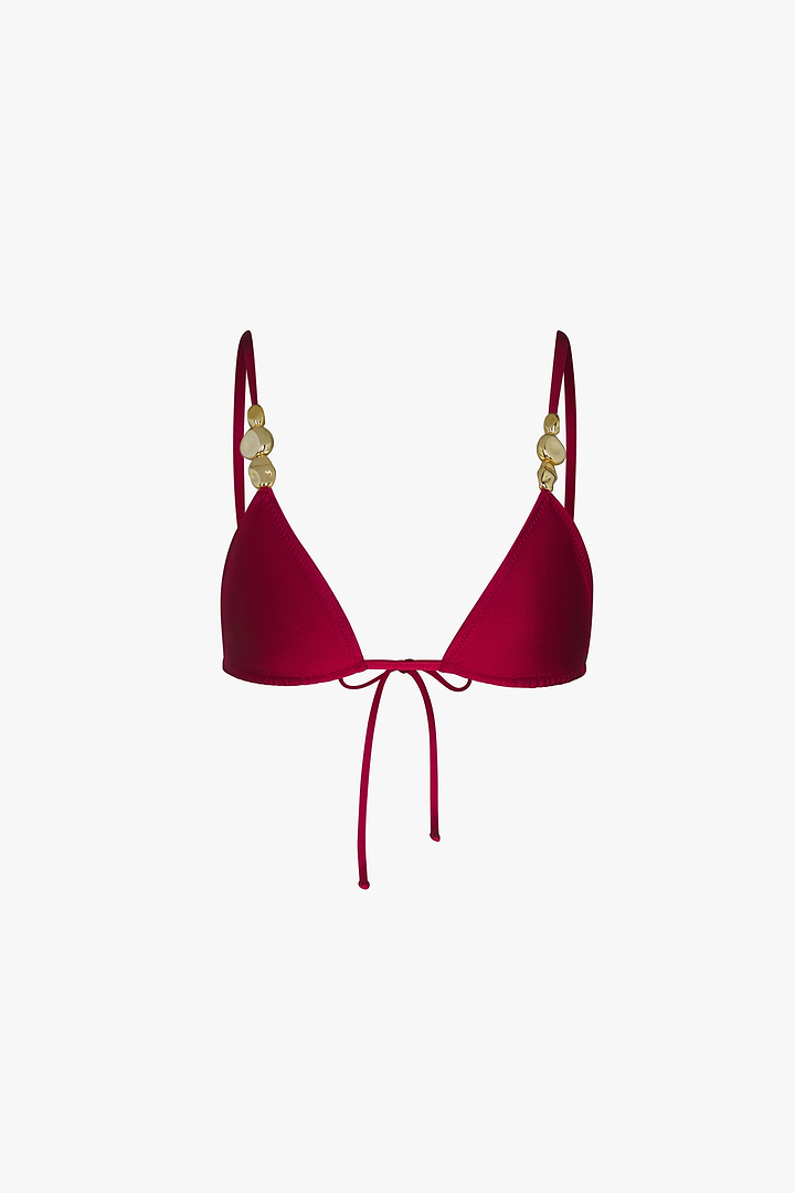 Stone Strap Triangle Top (Oxblood)