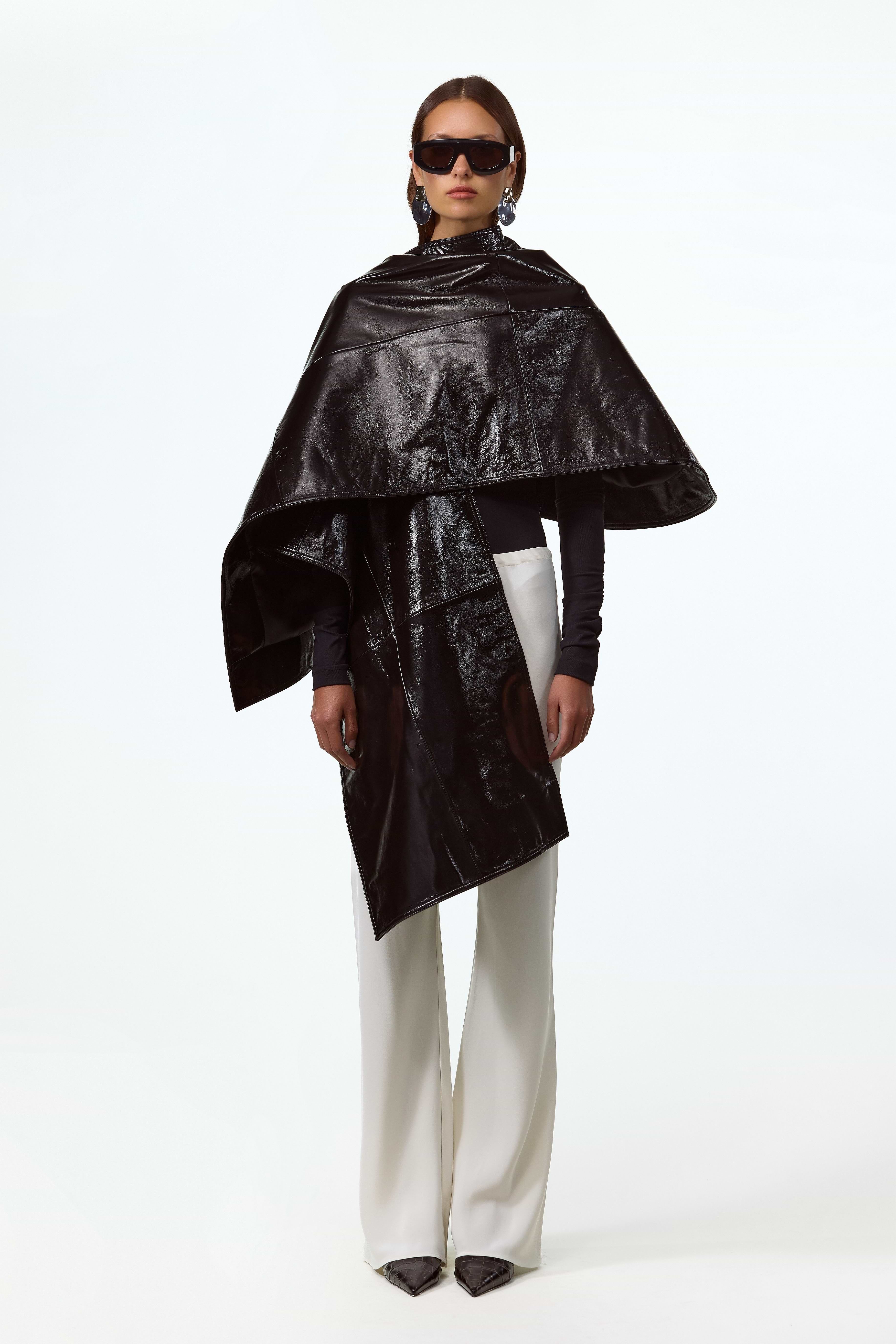 SAME | LEATHER WRAP CAPE | Black | Women's Outerwear