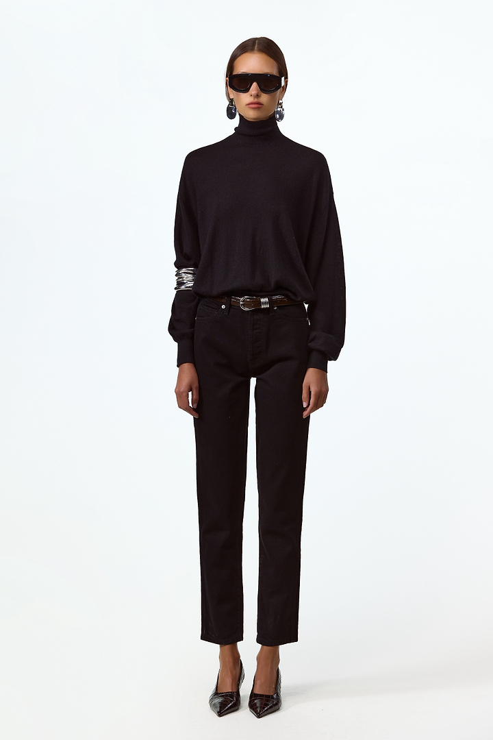 The Straight Ankle Jean (Black)