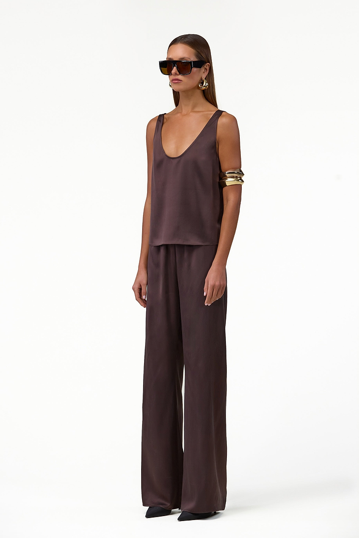 Silk Pant (Chocolate Brown)