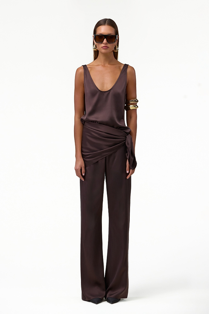Silk Pant (Chocolate Brown)
