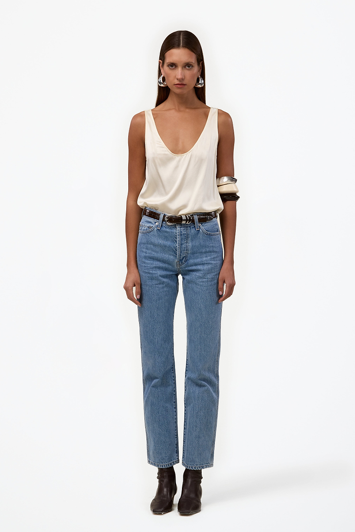 The Straight Ankle Jean (Classic Blue)
