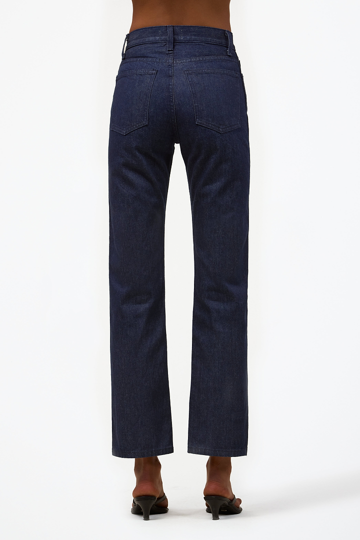 The Straight Ankle Jean (Dark Indigo)