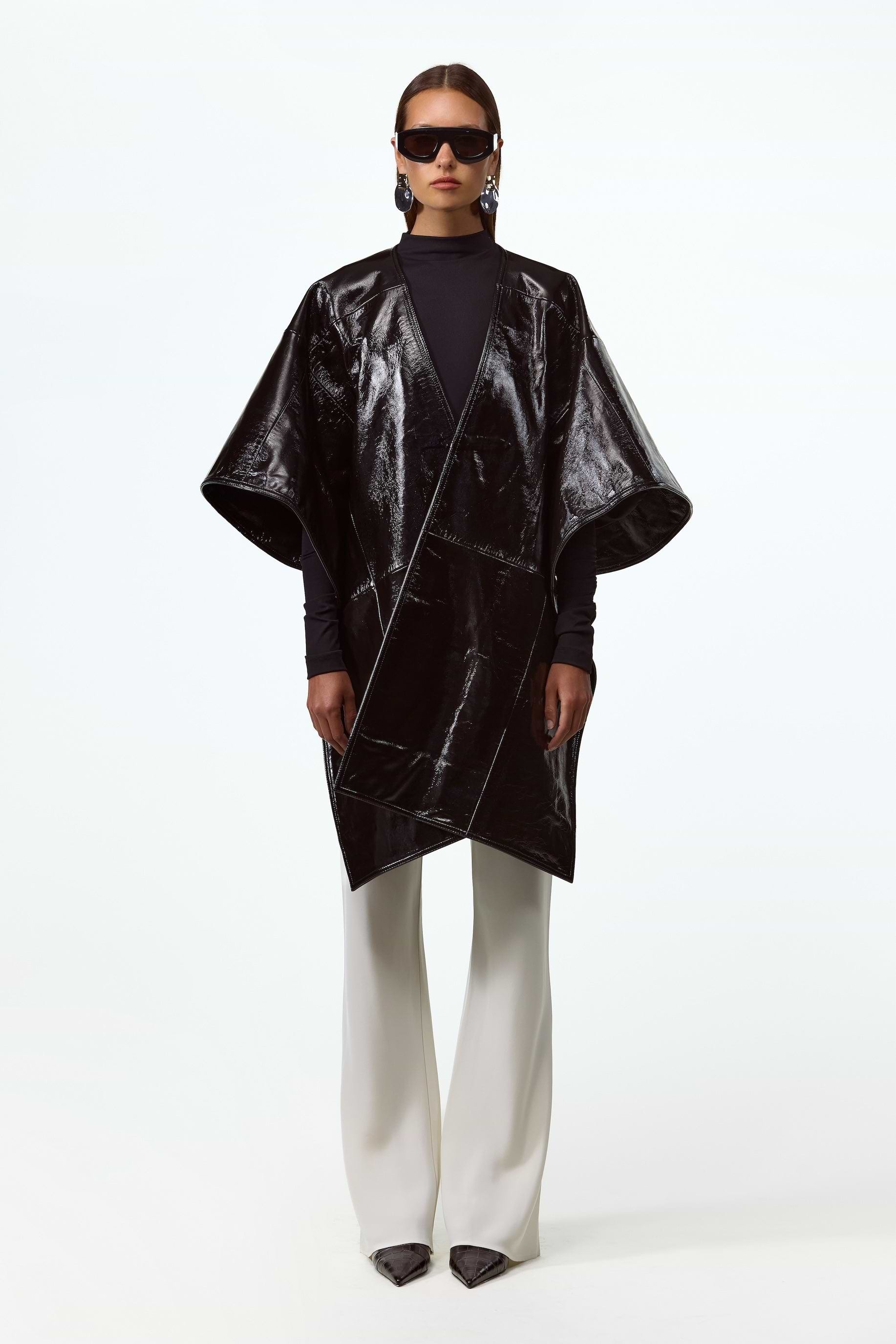 SAME | LEATHER WRAP CAPE | Black | Women's Outerwear