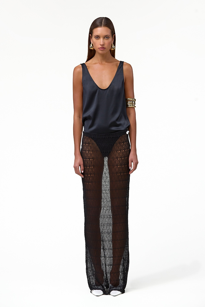 Keyhole Maxi Skirt (Black)