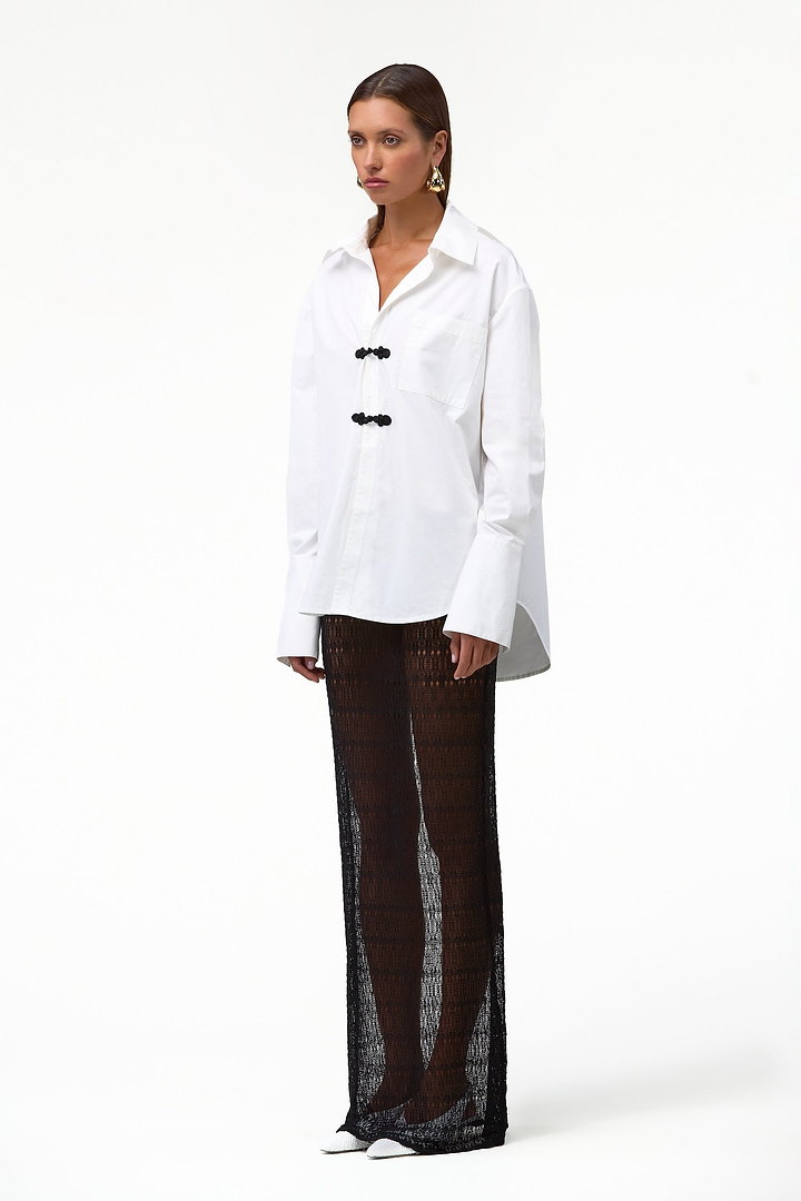 Oversized Poplin Shirt (White/Black)
