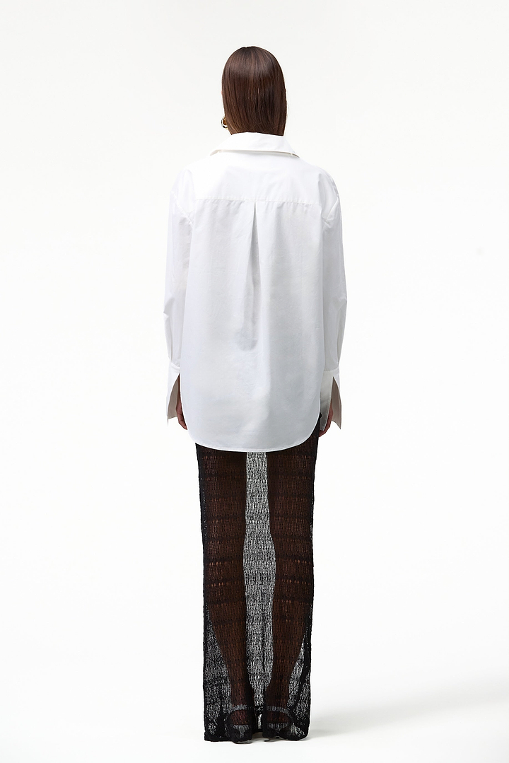 Oversized Poplin Shirt (White/Black)