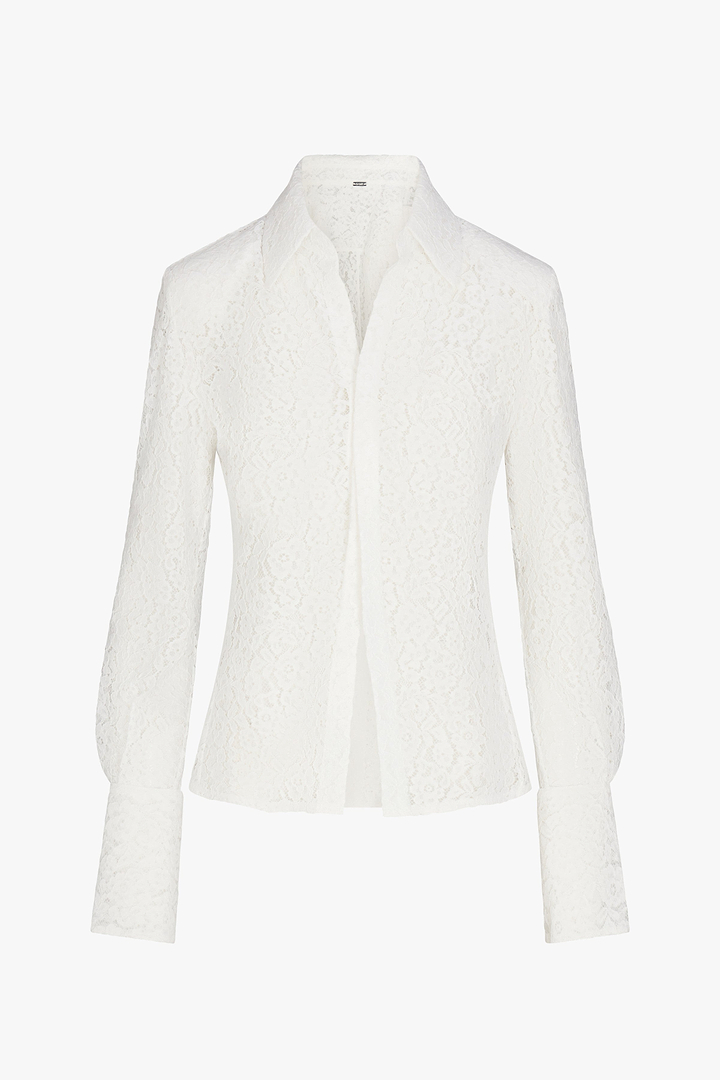Tailored Lace Blouse (White)