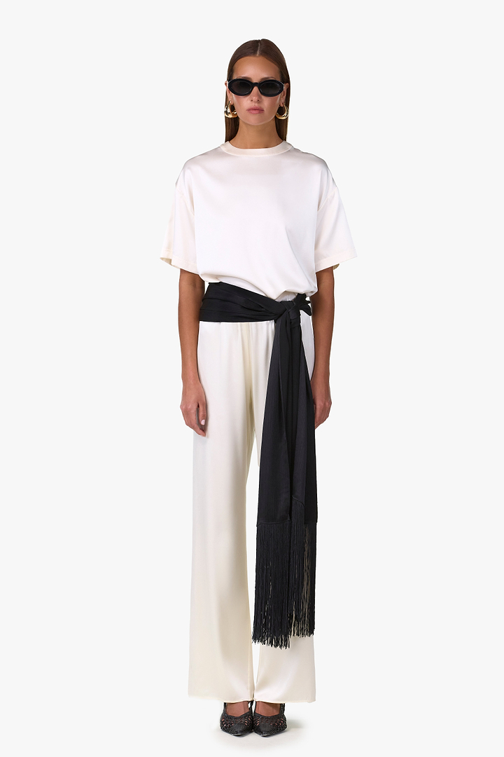 Fringe Waist Scarf (Black)