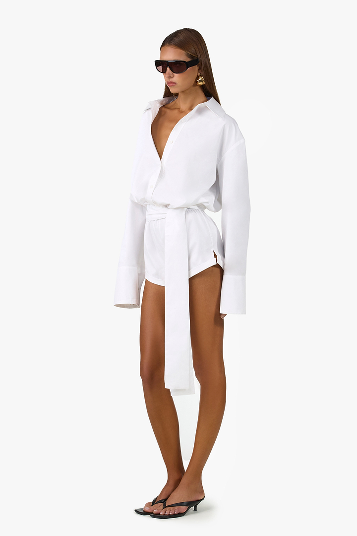 Poplin Romper (White)