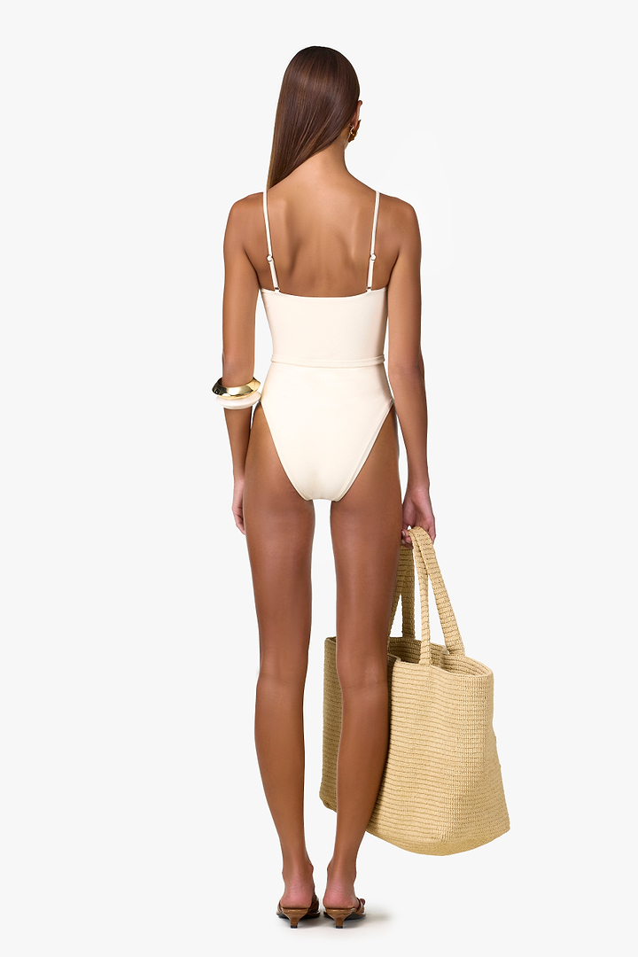 Hammered Pearl One Piece (Faux Suede Cream)