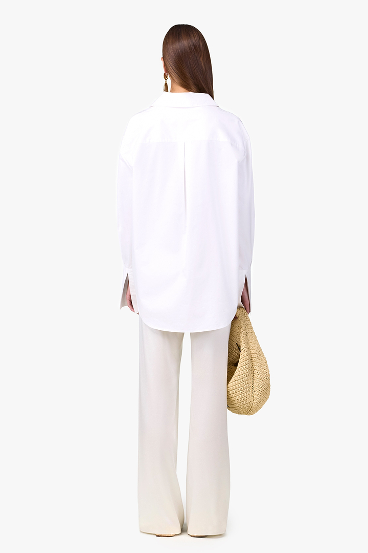 Oversized Poplin Shirt (White/White)