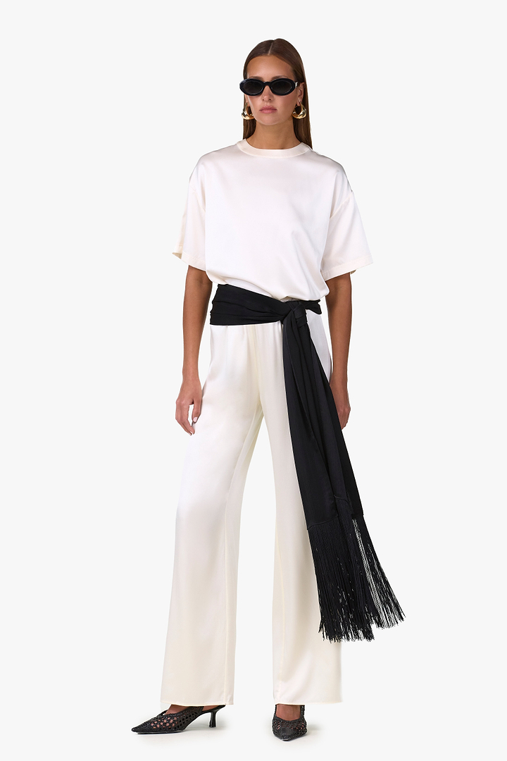 Fringe Waist Scarf (Black)