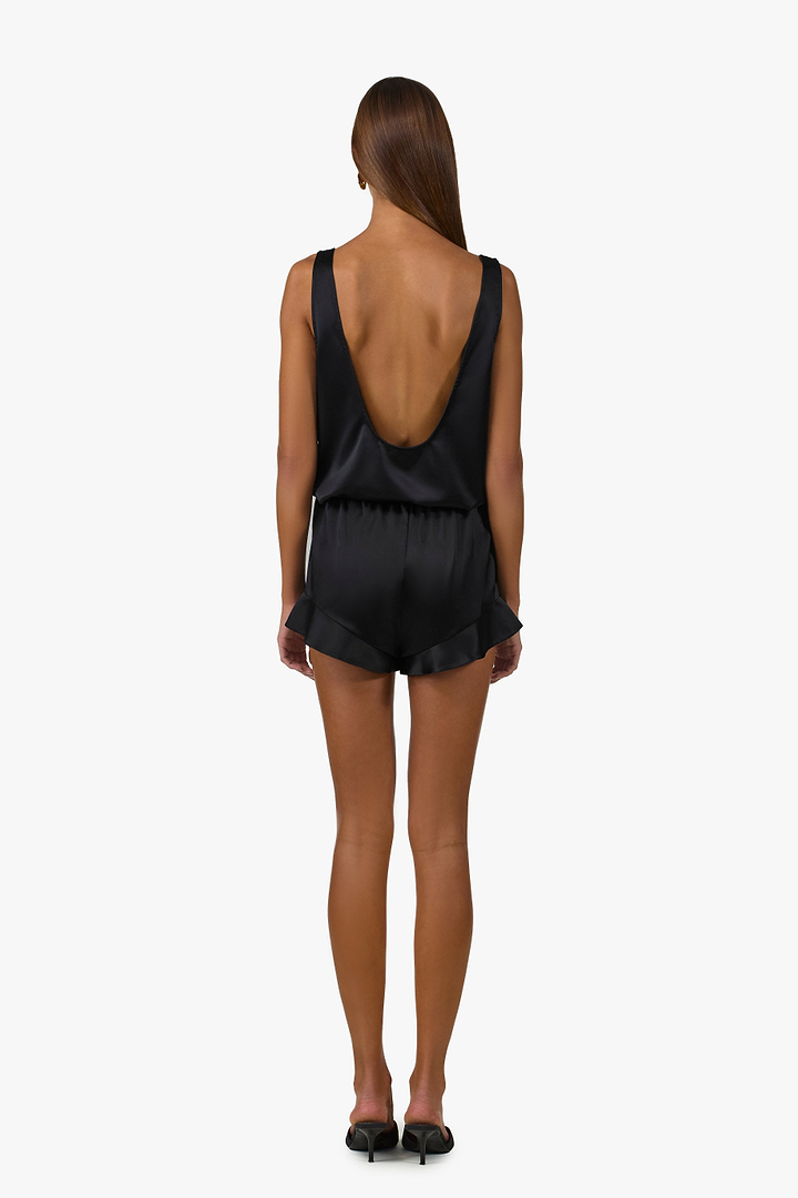 Silk Ruffle Short (Black)