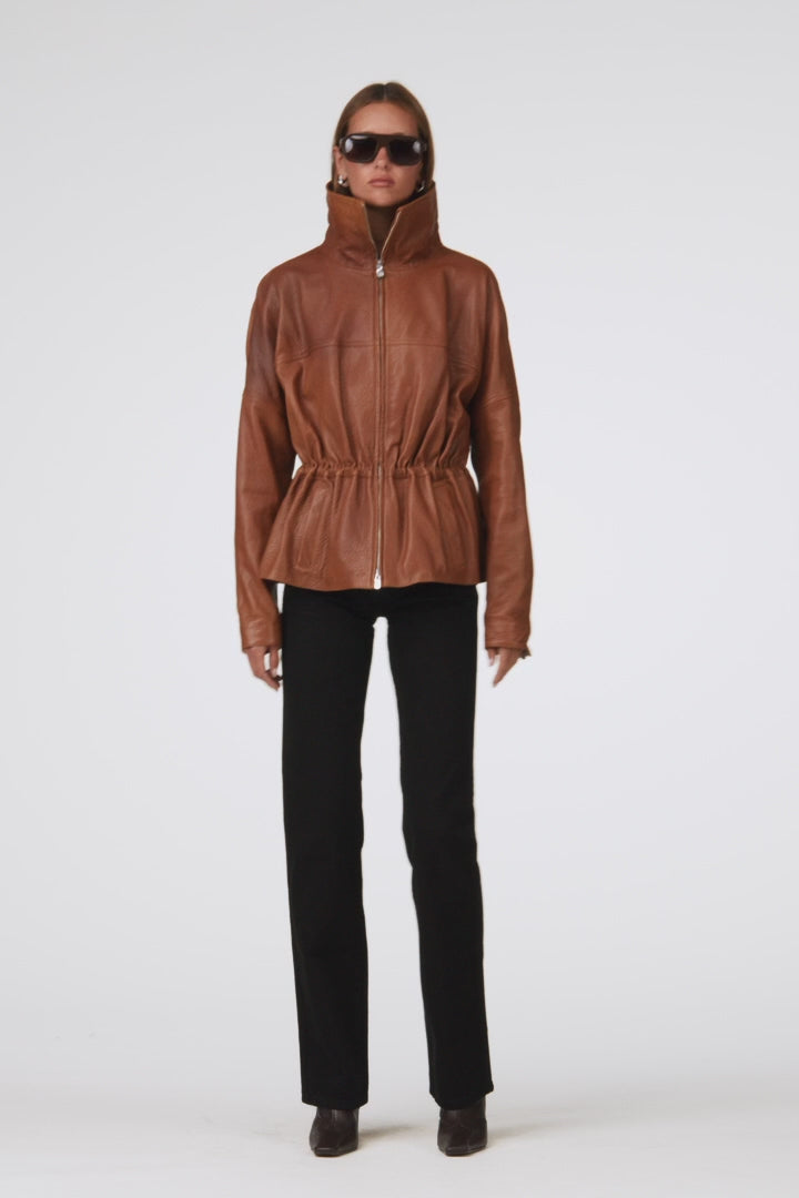 The Leather Parka (Cognac)