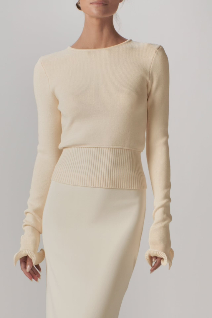 Ruffle Hem Sweater (Black)