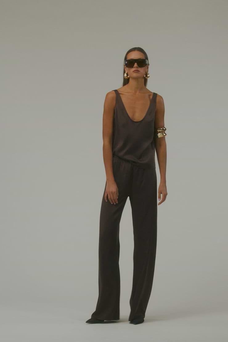 Silk Pant (Chocolate Brown)