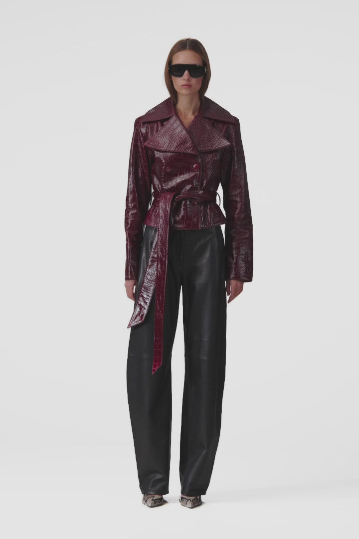 Cropped Trench (Oxblood)