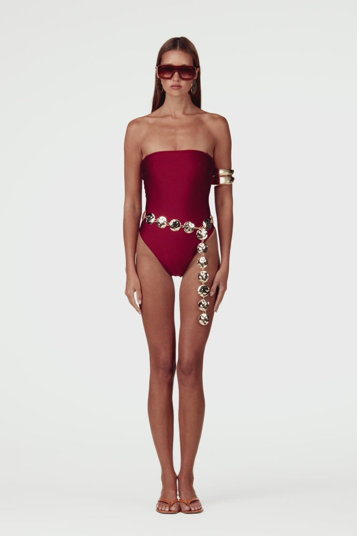 Strapless One Piece (Oxblood)