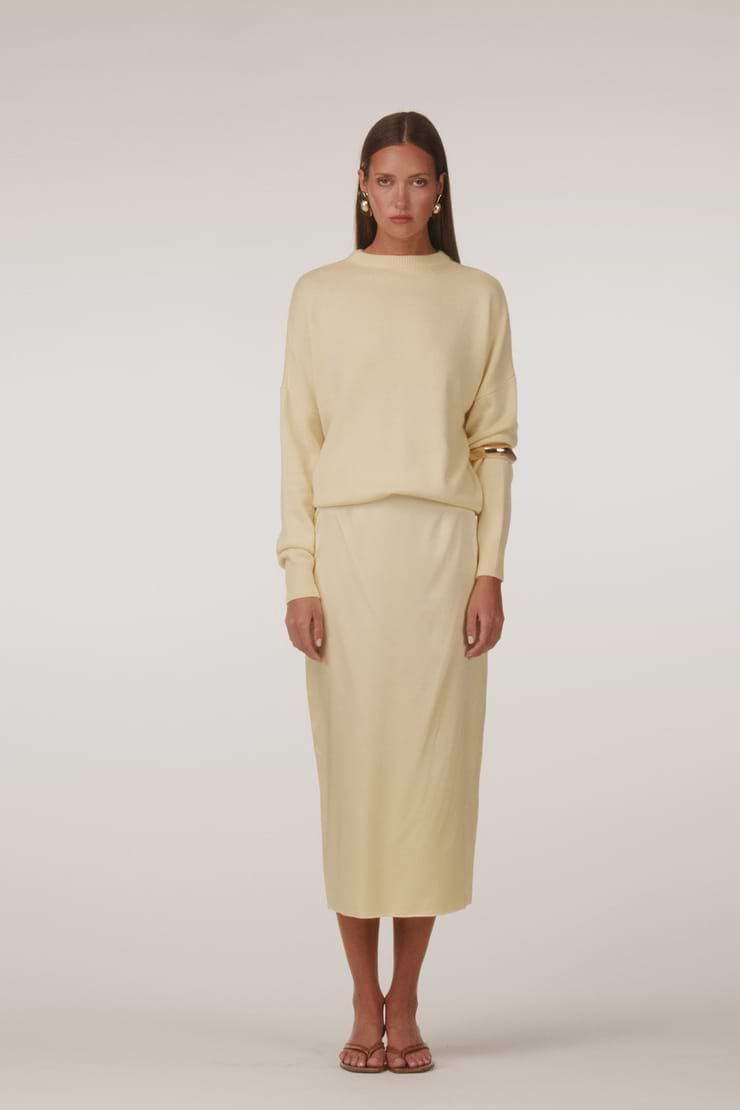 Lightweight Crewneck Sweater (Butter Yellow)