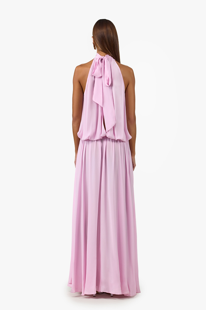 Drop Waist Chiffon Gown (Lilac Pink)