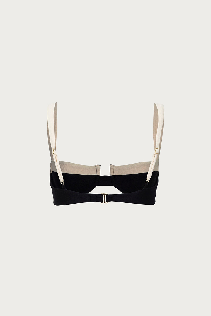 Underwire Top (Faux Suede Black/Cream)