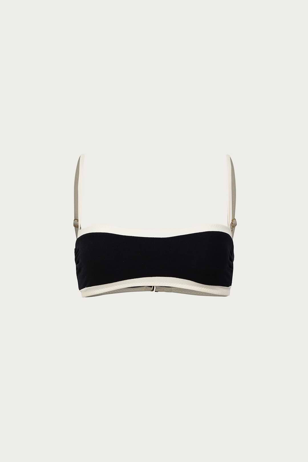 Bandeau Top (Faux Suede Black/Cream)