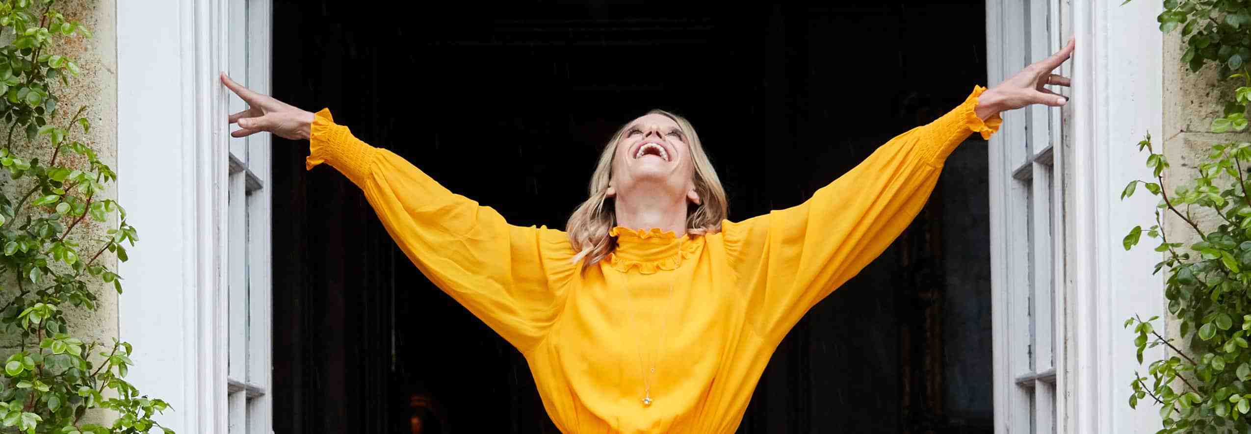 Happy Julie in yellow top
