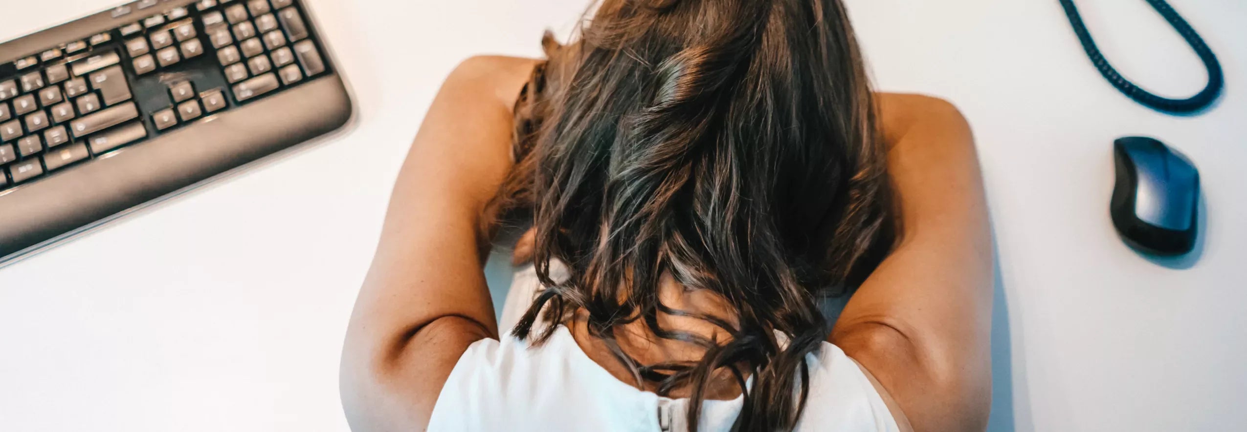 girl with head on desk