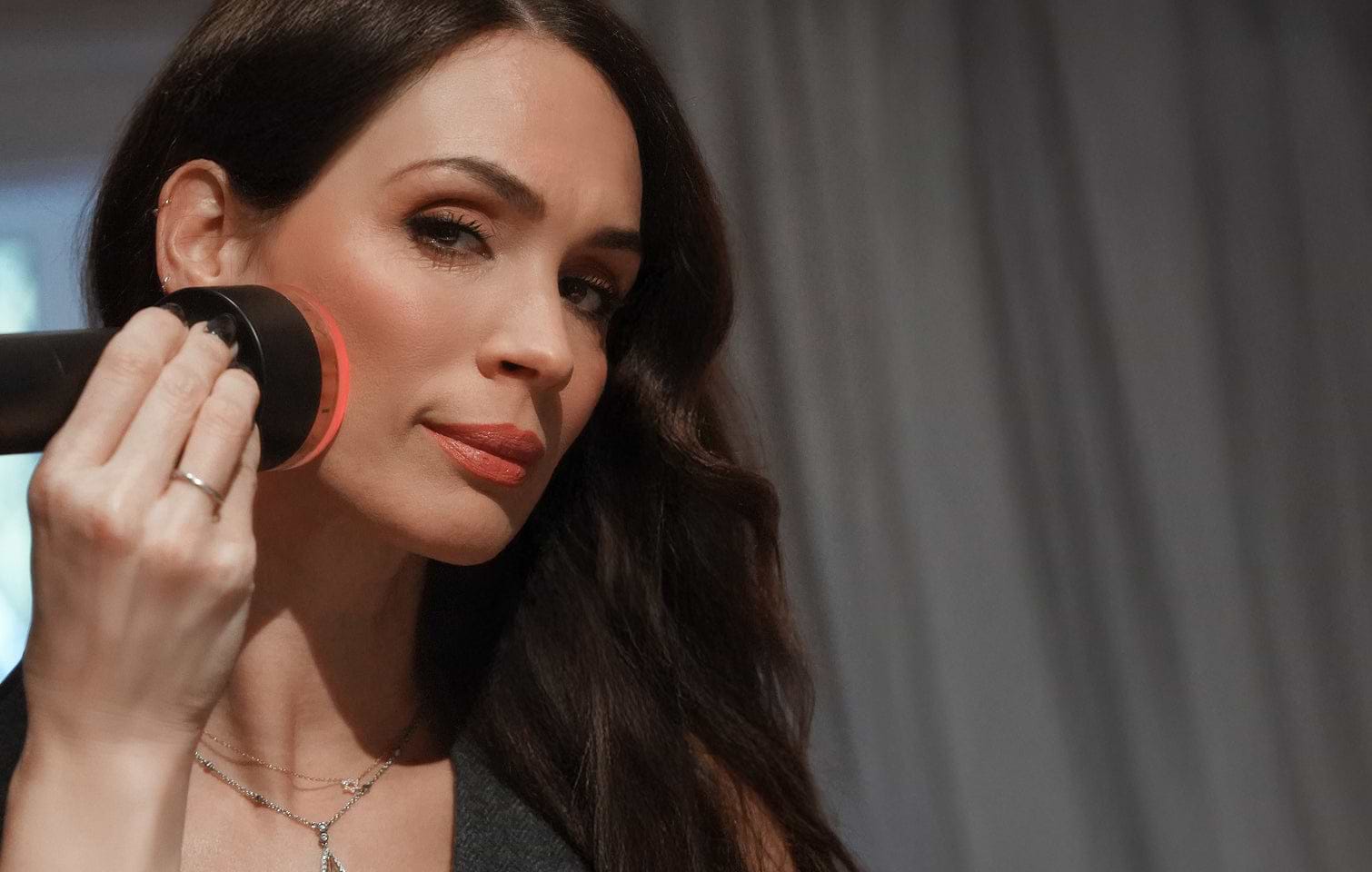 Customer Orly using LYMA Laser Pro for jawline tightening and skin treatment