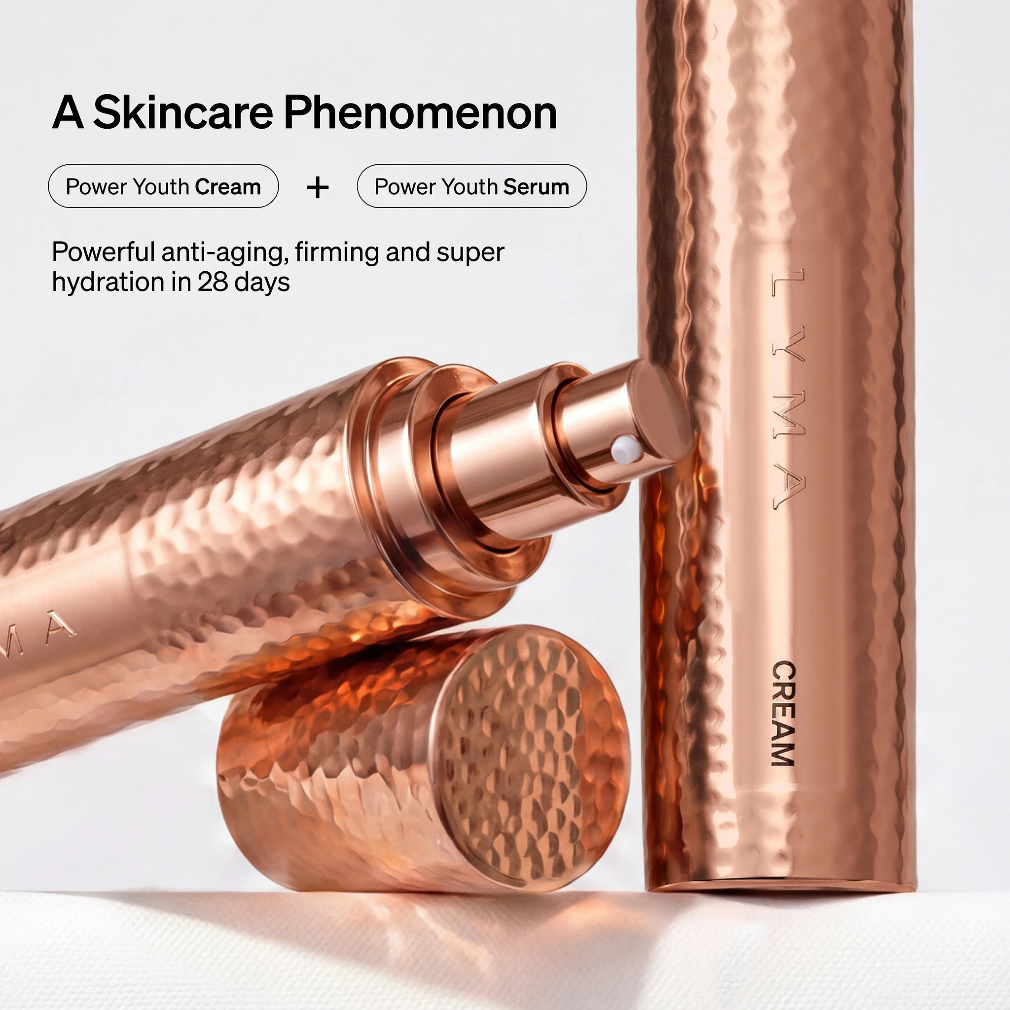 LYMA Power Youth Duo (Serum + Cream) - The complete Youth Skincare sytem. A two-step ritual clinically tested across five signs of aging. Visibly firmer, plumper, younger looking skin in 28 days.