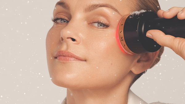 Woman uses LYMA Laser PRO for eye wrinkles