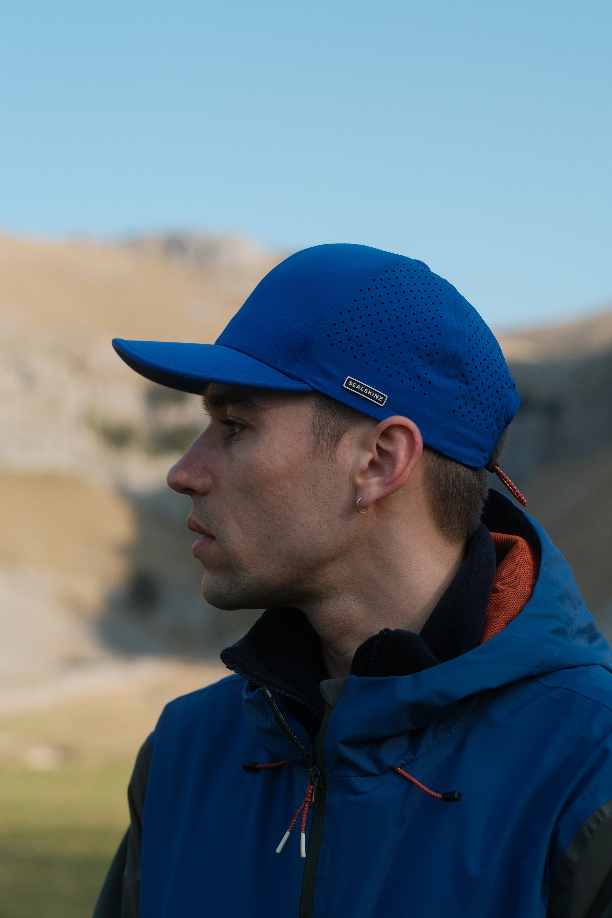 Blue breathable baseball cap