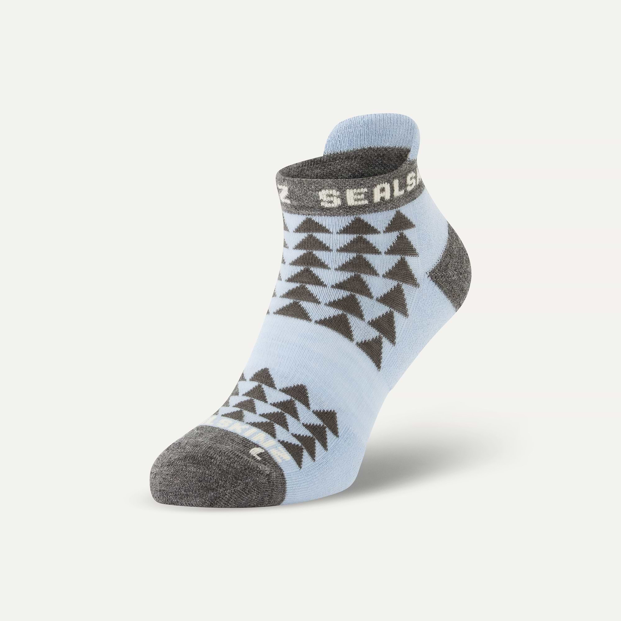 Light blue ankle length running sock