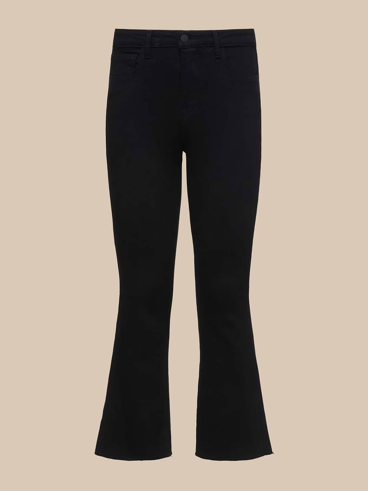 Kendra Coated Cropped Flare Jean in Midnight Coated | L'AGENCE